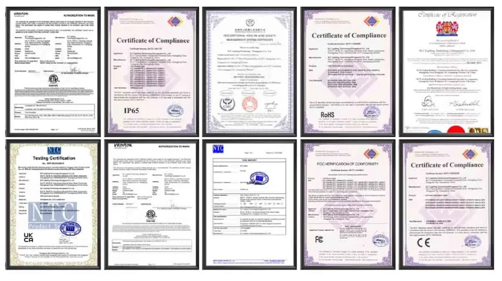led grow light certificates